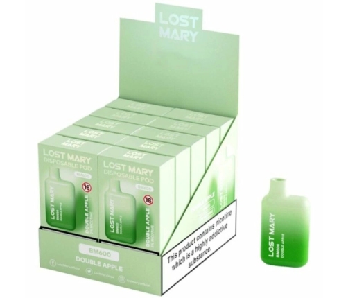 Lost Mary BM600 Double Apple 2% Disposable Vaping Device, 600 Puffs
