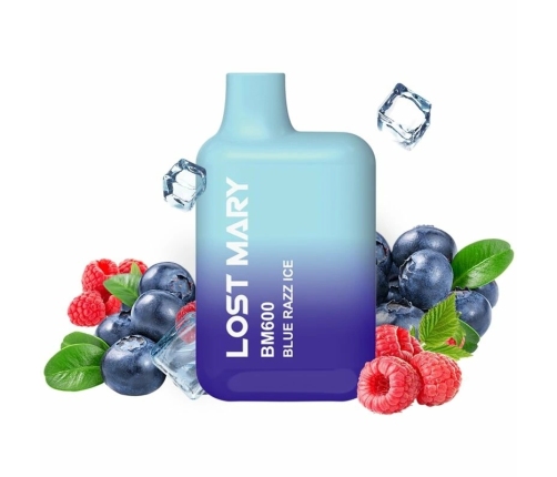 Lost Mary BM600 Disposable Vape Blue Razz Ice 2% Nicotine 600 Puffs