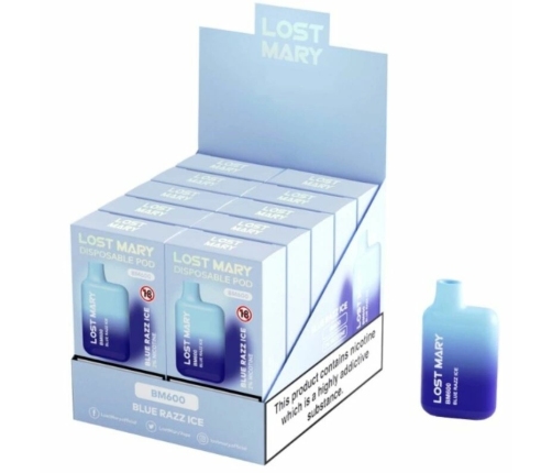 Lost Mary BM600 Disposable Vape Blue Razz Ice 2% Nicotine 600 Puffs