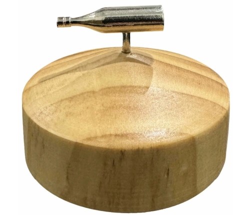 Kheper Games Spin The Bottle Party Game - Metal Bottle & Wooden Base