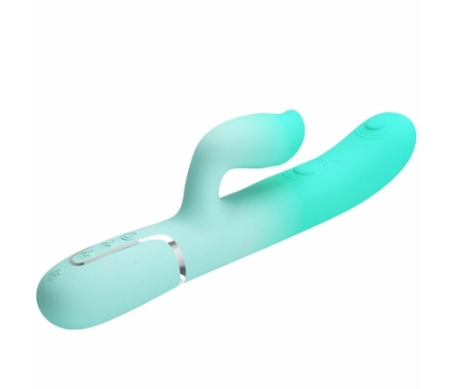 Pretty Love Gigi Aqua Green Dual-Action Intimate Device Silicone