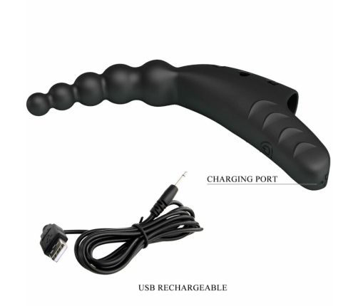 Pretty Love Jordin Black Flexible Finger Vibrator 10 Modes USB