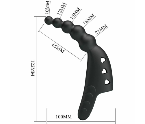 Pretty Love Jordin Black Flexible Finger Vibrator 10 Modes USB