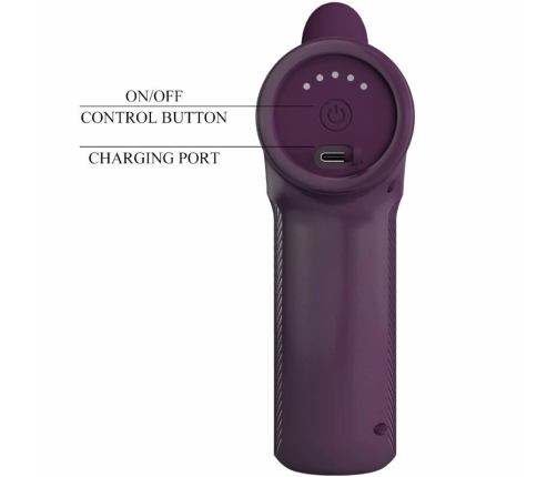 Pretty Love DJ Scholar Massager 5 Modes Purple Silicone Head