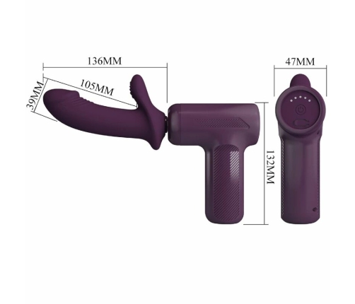 Pretty Love DJ Scholar Massager 5 Modes Purple Silicone Head