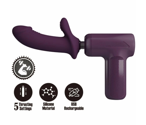 Pretty Love DJ Scholar Massager 5 Modes Purple Silicone Head