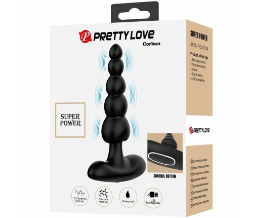 Pretty Love Corban Intimate Device 10-Mode Black Silicone USB