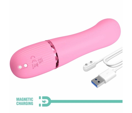 Pretty Love BW-500059 Silicone Dual Stimulation Vibrator Pink USB 10 Modes