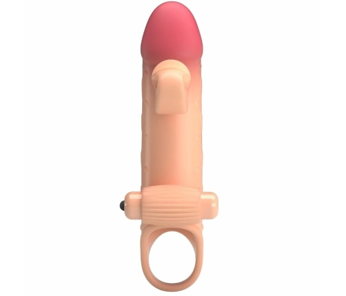 ROMANCE MC64 Vibrating Extension Sleeve Natural TPE with Support Ring