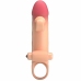 ROMANCE MC64 Vibrating Extension Sleeve Natural TPE with Support Ring