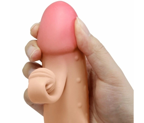 ROMANCE MC64 Vibrating Extension Sleeve Natural TPE with Support Ring