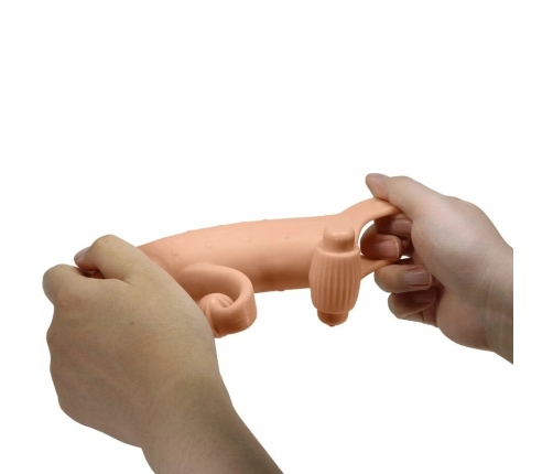 ROMANCE MC64 Vibrating Extension Sleeve Natural TPE with Support Ring