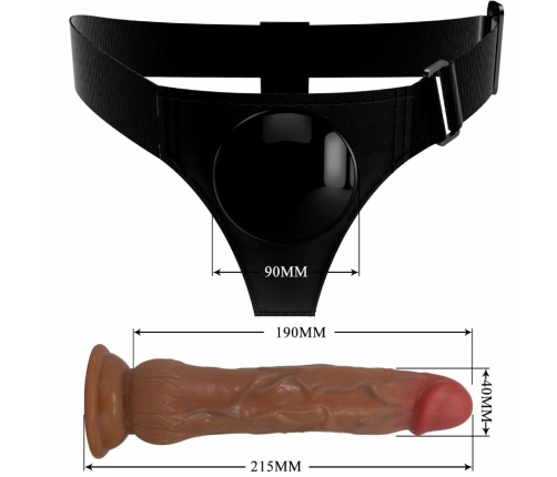 Pretty Love Kyton Universal Harness Briefs Brown 19cm - Vibrating System