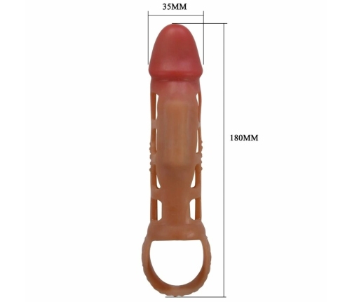 Pretty Love Preston Vibrating Extension Sleeve 18 cm, TPR, Transparent