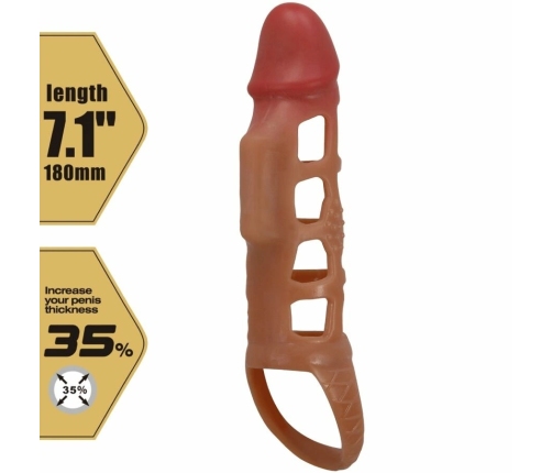 Pretty Love Preston Vibrating Extension Sleeve 18 cm, TPR, Transparent