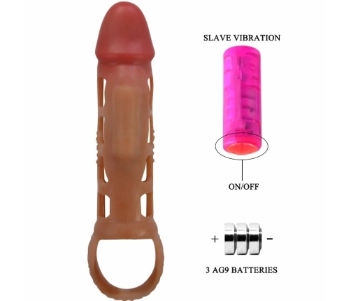 Pretty Love Preston Vibrating Extension Sleeve 18 cm, TPR, Transparent