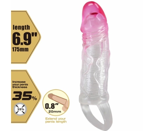 Pretty Love Odes Intimate Extension Sheath 2 cm Pink TPR Sleeve