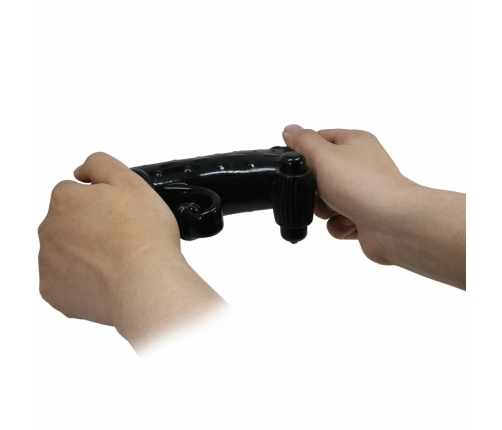 Romance MC64 Vibrating Extension Sleeve Black TPE Adjustable Ring