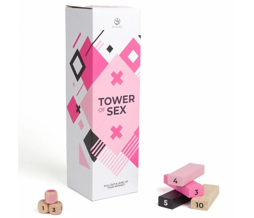 Secretplay Wooden Tower Game - 48-Piece Multi-Color Adult Challenge Set