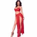 Chilirose CR4850 Red Tulle Top & Leggings Set with Gold Accents S
