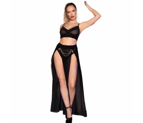 Chilirose CR 4672 Black Set with Removable Gold Chains, Size S