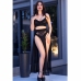 Chilirose CR 4672 Black Set with Gold Chains - Top, Skirt & Thong M