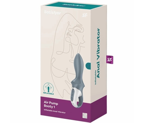 SATISFYER - AIR PUMP BOOTY 1 VIBRADOR INFLABLE ANAL GRIS