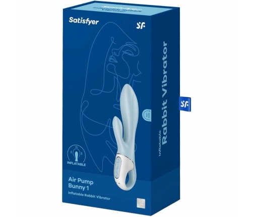 SATISFYER - AIR PUMP BUNNY 1 VIBRADOR INFLABLE RABBIT AZUL