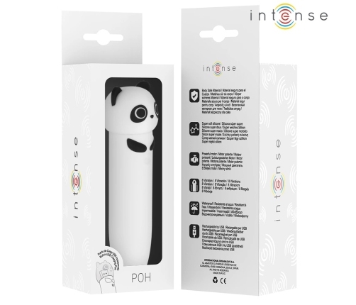 Intense POH Panda USB Rechargeable Vibrating Mini Bullet 10 cm Black