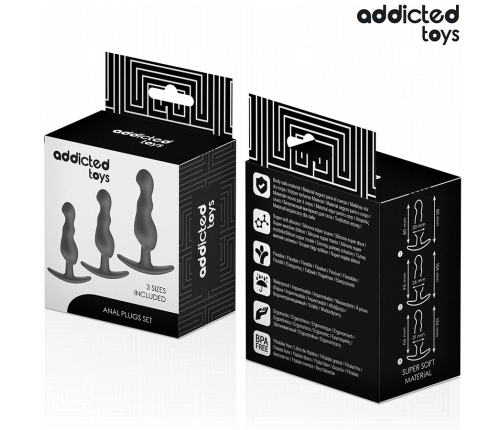 Addicted Toys Silicone Plug Set Model 1 - 3 Sizes, Ergonomic Design