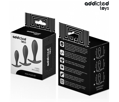Addicted Toys Silicone Set - 3-Piece Progressive Anal Plug Kit Model 2