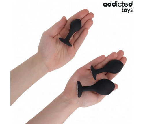Addicted Toys Silicone Plug Set 3 Sizes with Decorative Gem Base