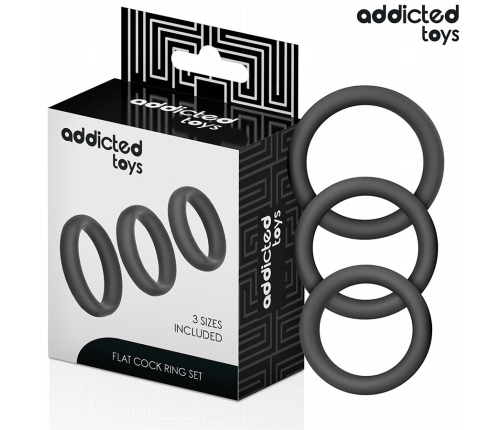 Addicted Toys Flat Silicone Support Rings Set - 3 Sizes, Hypoallergenic