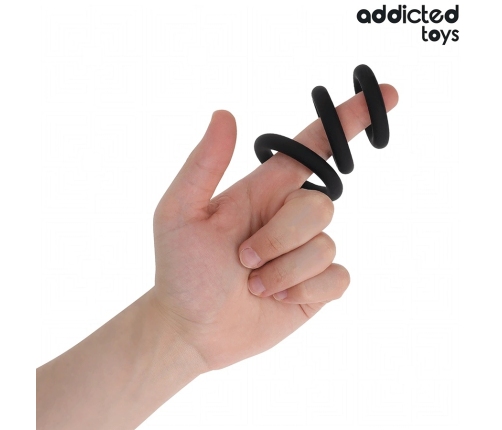 Addicted Toys Silicone Support Ring Set Model 1 - 3 Sizes, Black