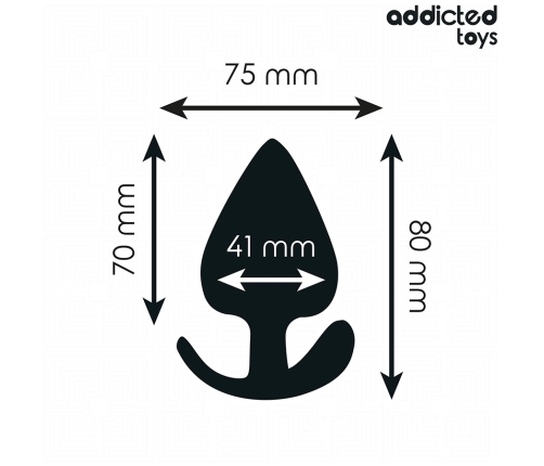 Addicted Toys Silicone Intimate Plug Size L - 8 cm, Ergonomic Base, Black