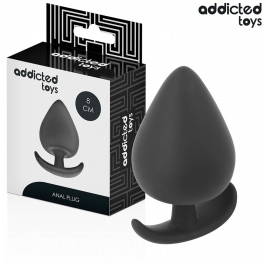 Addicted Toys Silicone Intimate Plug Size L - 8 cm, Ergonomic Base, Black