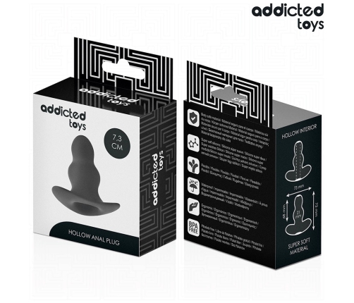 Addicted Toys Silicone Hollow Anal Plug S 7.3 cm - Compact Ergonomic Model