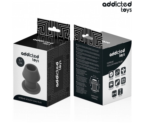 Addicted Toys Extreme Hollow Plug Silicone M 8.7cm - Anatomical Design