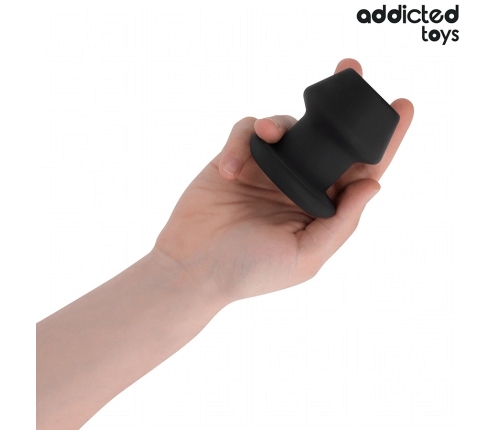 Addicted Toys Extreme Hollow Silicone Plug Size S 7.5 cm - Black
