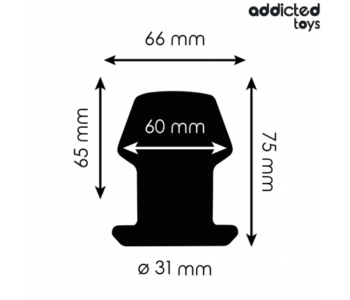 Addicted Toys Extreme Hollow Silicone Plug Size S 7.5 cm - Black