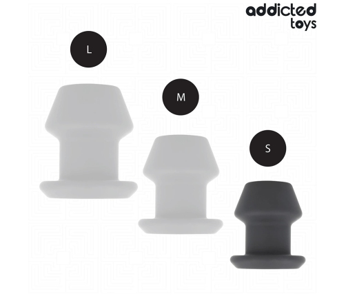 Addicted Toys Extreme Hollow Silicone Plug Size S 7.5 cm - Black