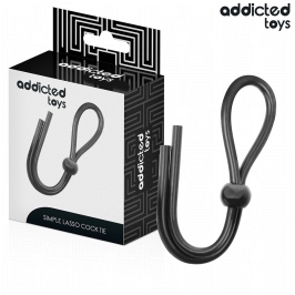 Addicted Toys Silicone Adjustable Ring - Single Loop, 19.5 cm, Black