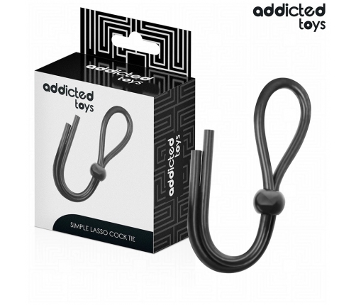 Addicted Toys Silicone Adjustable Ring - Single Loop, 19.5 cm, Black