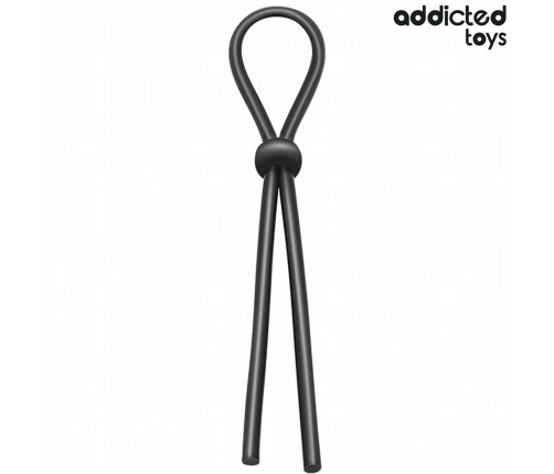 Addicted Toys Silicone Adjustable Ring - Single Loop, 19.5 cm, Black