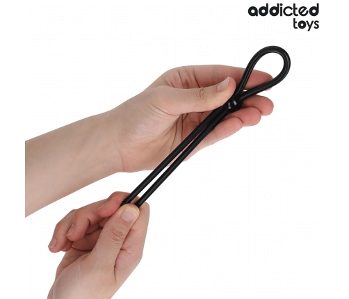 Addicted Toys Silicone Adjustable Ring - Single Loop, 19.5 cm, Black