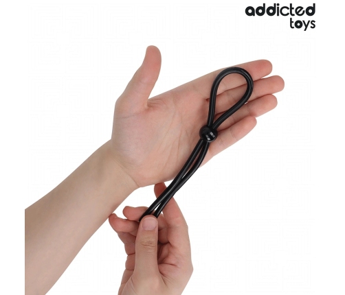 Addicted Toys Silicone Adjustable Ring - Single Loop, 19.5 cm, Black