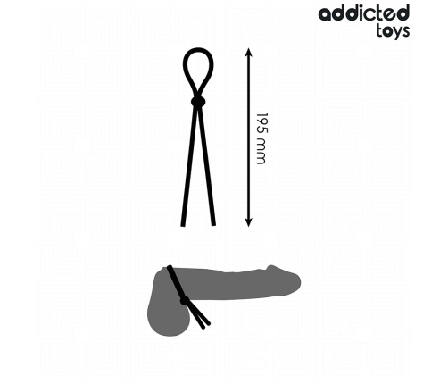 Addicted Toys Silicone Adjustable Ring - Single Loop, 19.5 cm, Black