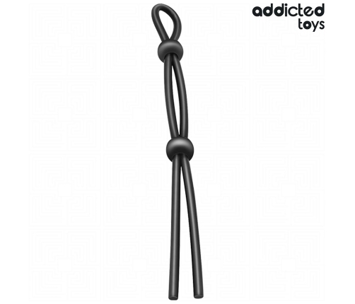 Addicted Toys Silicone Double Loop Adjustable Anatomic Ring 19.5cm Black