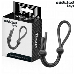Addicted Toys Silicone Double Loop Adjustable Anatomic Ring 19.5cm Black
