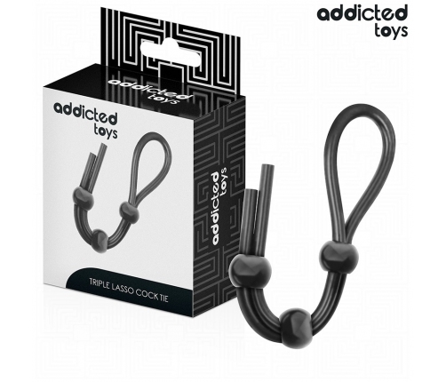 Addicted Toys Silicone Triple Loop Adjustable Intimate Ring 195mm Black